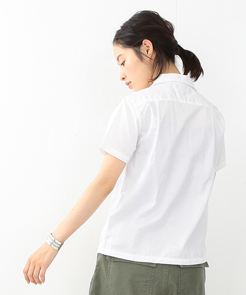 BEAMS BOY(ビームスボーイ)の「▲【FUDGE5月号掲載】BEAMS BOY / スイスコットン ムジ 開襟ショートスリーブ(シャツ/ブラウス・レディース・ホワイト/ネイビー・ONE SIZE)」の19枚目の写真
