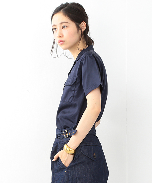 BEAMS BOY(ビームスボーイ)の「▲【FUDGE5月号掲載】BEAMS BOY / スイスコットン ムジ 開襟ショートスリーブ(シャツ/ブラウス・レディース・ホワイト/ネイビー・ONE SIZE)」の21枚目の写真