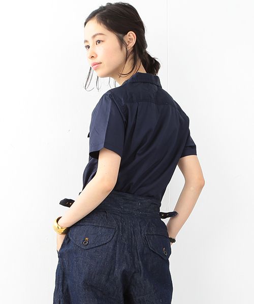 BEAMS BOY(ビームスボーイ)の「▲【FUDGE5月号掲載】BEAMS BOY / スイスコットン ムジ 開襟ショートスリーブ(シャツ/ブラウス・レディース・ホワイト/ネイビー・ONE SIZE)」の22枚目の写真
