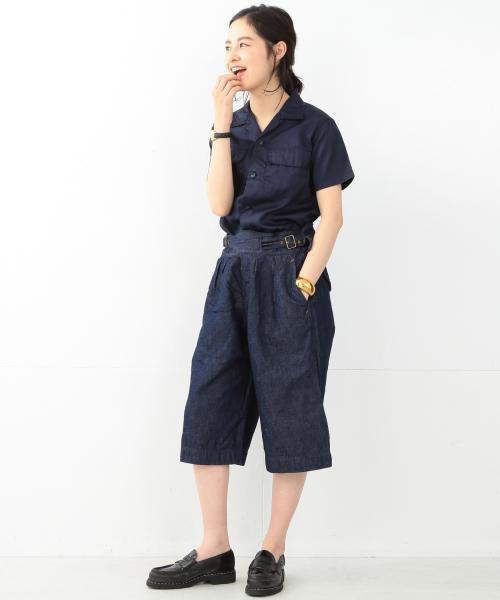 BEAMS BOY(ビームスボーイ)の「▲【FUDGE5月号掲載】BEAMS BOY / スイスコットン ムジ 開襟ショートスリーブ(シャツ/ブラウス・レディース・ホワイト/ネイビー・ONE SIZE)」の9枚目の写真