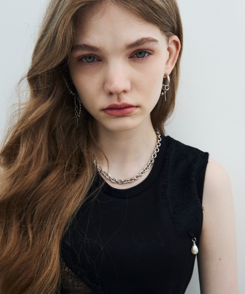 JOSE MOON(ジョゼムーン)の「LACE TANK TOP(タンクトップ・レディース・ブラック/ホワイト・36/38)」の10枚目の写真