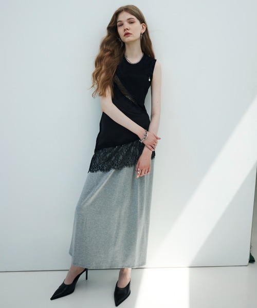 JOSE MOON(ジョゼムーン)の「LACE TANK TOP(タンクトップ・レディース・ブラック/ホワイト・36/38)」の7枚目の写真