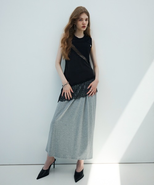 JOSE MOON(ジョゼムーン)の「LACE TANK TOP(タンクトップ・レディース・ブラック/ホワイト・36/38)」の8枚目の写真