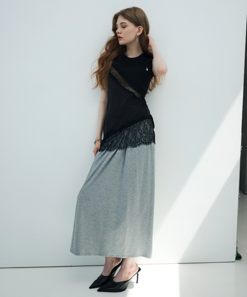 JOSE MOON(ジョゼムーン)の「LACE TANK TOP(タンクトップ・レディース・ブラック/ホワイト・36/38)」の9枚目の写真
