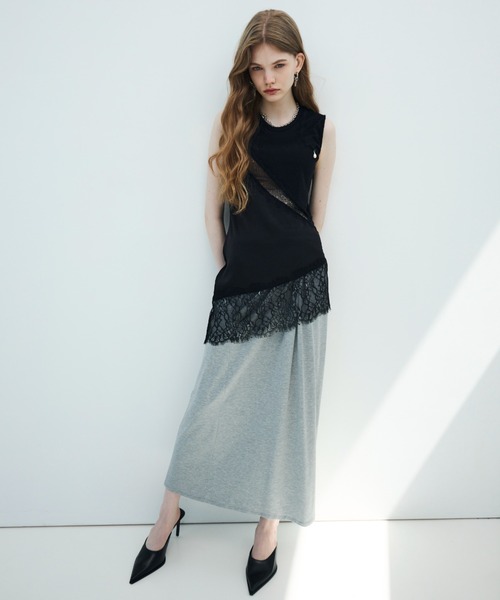 JOSE MOON(ジョゼムーン)の「LACE TANK TOP(タンクトップ・レディース・ブラック/ホワイト・36/38)」の6枚目の写真