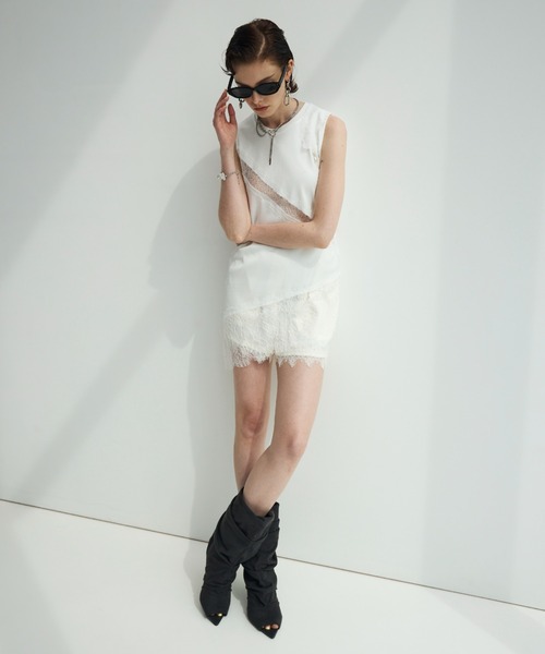 JOSE MOON(ジョゼムーン)の「LACE TANK TOP(タンクトップ・レディース・ブラック/ホワイト・36/38)」の20枚目の写真