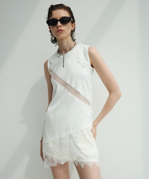 JOSE MOON(ジョゼムーン)の「LACE TANK TOP(タンクトップ・レディース・ブラック/ホワイト・36/38)」の11枚目の写真