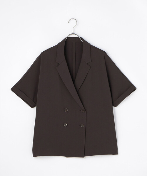 COMME CA ISM(コムサイズム)の「【UVカット・吸水速乾・接触冷感】半袖シャツジャケット/セットアップ対応(テーラードジャケット・レディース・ベージュ/モカ・FREE)」の22枚目の写真