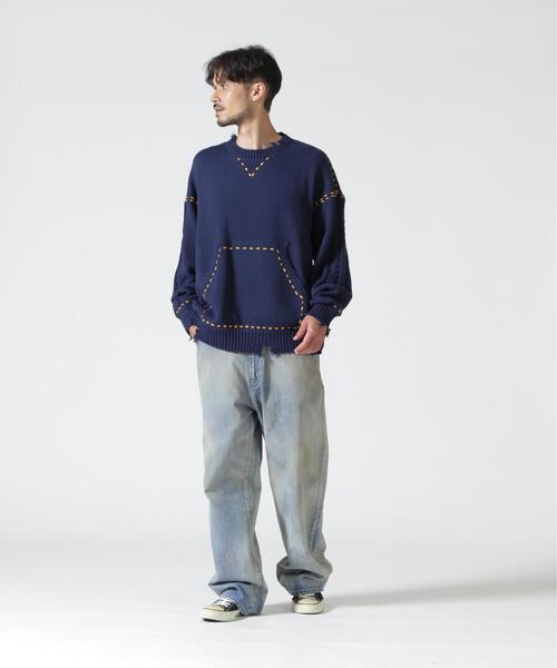 BEAVER(ビーバー)の「B omnivore/ビーオムニボー HANDSTITCH CABLE KNIT CREW NECK ハンドステッチケーブルニットクルーネック(ニット/セーター・メンズ・ホワイト/ブラック/ネイビー/ブラウン・M/L)」の10枚目の写真