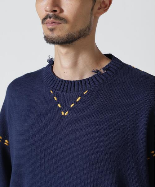 BEAVER(ビーバー)の「B omnivore/ビーオムニボー HANDSTITCH CABLE KNIT CREW NECK ハンドステッチケーブルニットクルーネック(ニット/セーター・メンズ・ホワイト/ブラック/ネイビー/ブラウン・M/L)」の13枚目の写真