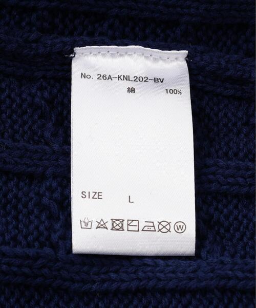 BEAVER(ビーバー)の「B omnivore/ビーオムニボー HANDSTITCH CABLE KNIT CREW NECK ハンドステッチケーブルニットクルーネック(ニット/セーター・メンズ・ホワイト/ブラック/ネイビー/ブラウン・M/L)」の20枚目の写真