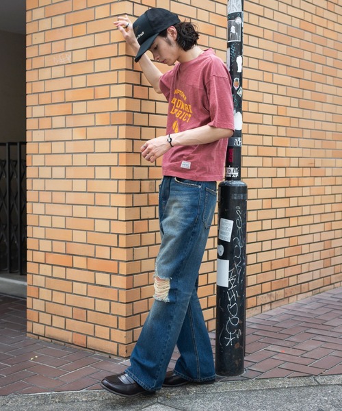 WEGO(ウィゴー)の「WEGO/【26年春夏新作】ダメージフレアデニムパンツ(デニムパンツ・メンズ・コバルトブルー/ブラック系3・LARGE/MEDIUM)」の13枚目の写真