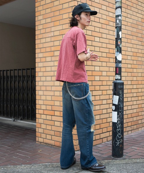WEGO(ウィゴー)の「WEGO/【26年春夏新作】ダメージフレアデニムパンツ(デニムパンツ・メンズ・コバルトブルー/ブラック系3・LARGE/MEDIUM)」の14枚目の写真