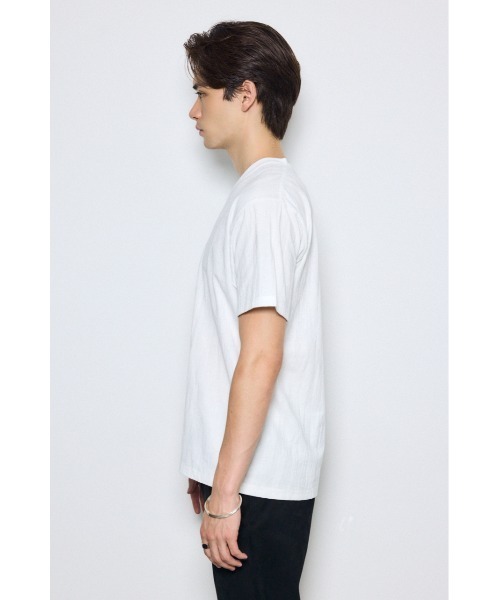 AZUL by moussy(アズールバイマウジー)の「シャドーウェーブV/N半袖トップス 夏服 インナー Tシャツ(Tシャツ/カットソー・メンズ・ホワイト/ブラック/グレー・MEDIUM/LARGE)」の7枚目の写真