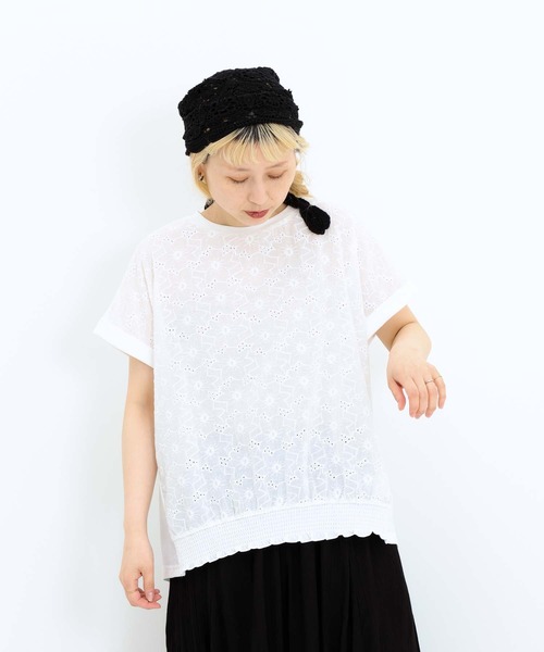 HEART MARKET(ハートマーケット)の「前身レースプルオーバー(Tシャツ/カットソー・レディース・ホワイト/ブラック/グレイッシュベージュ/チャコール・FREE)」の7枚目の写真