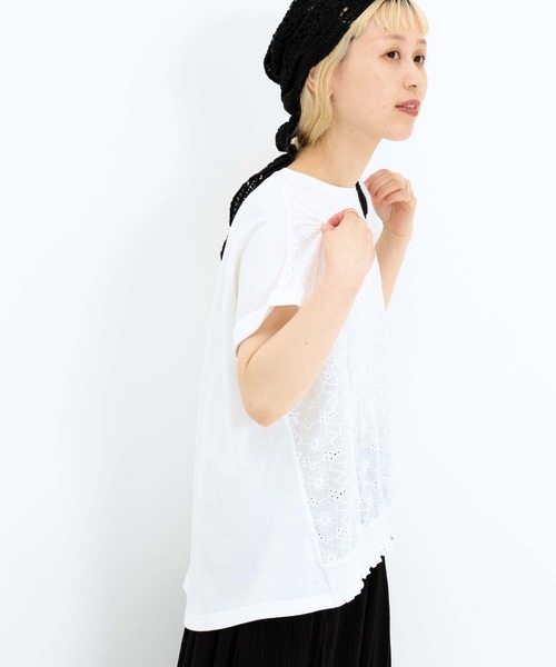 HEART MARKET(ハートマーケット)の「前身レースプルオーバー(Tシャツ/カットソー・レディース・ホワイト/ブラック/グレイッシュベージュ/チャコール・FREE)」の8枚目の写真