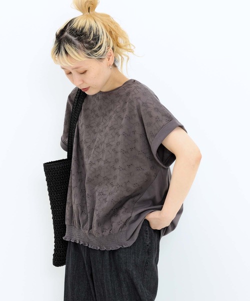 HEART MARKET(ハートマーケット)の「前身レースプルオーバー(Tシャツ/カットソー・レディース・ホワイト/ブラック/グレイッシュベージュ/チャコール・FREE)」の10枚目の写真