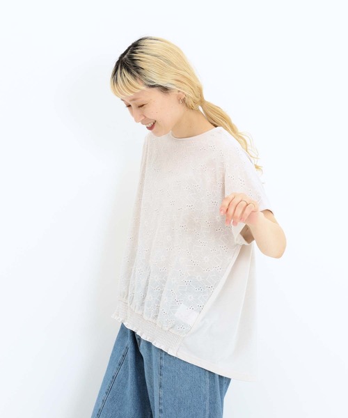 HEART MARKET(ハートマーケット)の「前身レースプルオーバー(Tシャツ/カットソー・レディース・ホワイト/ブラック/グレイッシュベージュ/チャコール・FREE)」の12枚目の写真