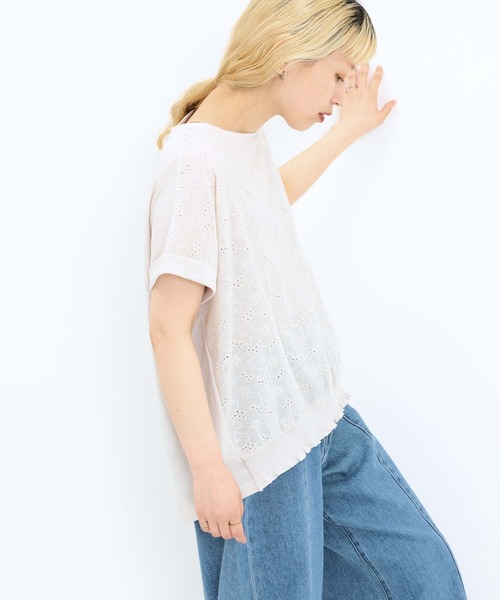 HEART MARKET(ハートマーケット)の「前身レースプルオーバー(Tシャツ/カットソー・レディース・ホワイト/ブラック/グレイッシュベージュ/チャコール・FREE)」の13枚目の写真