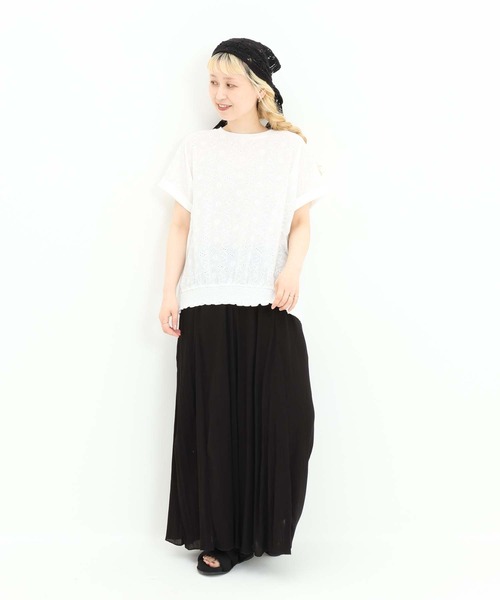 HEART MARKET(ハートマーケット)の「前身レースプルオーバー(Tシャツ/カットソー・レディース・ホワイト/ブラック/グレイッシュベージュ/チャコール・FREE)」の17枚目の写真