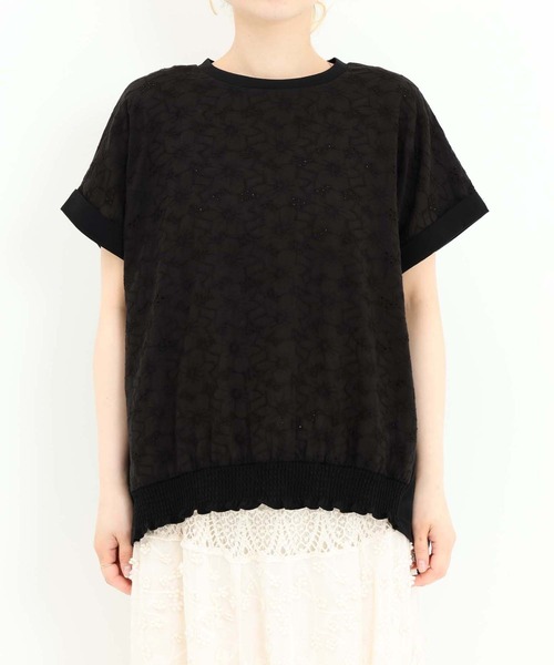 HEART MARKET(ハートマーケット)の「前身レースプルオーバー(Tシャツ/カットソー・レディース・ホワイト/ブラック/グレイッシュベージュ/チャコール・FREE)」の6枚目の写真