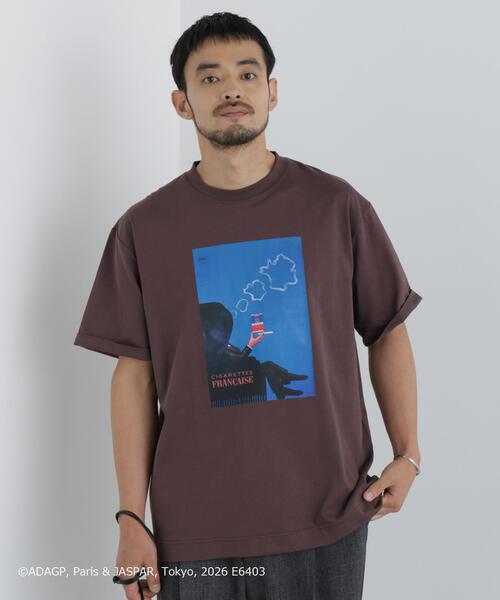 NANO universe(ナノユニバース)の「「OtoNANO」×SAVIGNAC プリントTシャツ(Tシャツ/カットソー・メンズ・ホワイト/ブラック/グレー/ブラウン・L/M)」の4枚目の写真