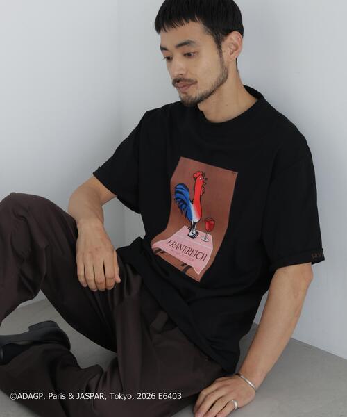 NANO universe(ナノユニバース)の「「OtoNANO」×SAVIGNAC プリントTシャツ(Tシャツ/カットソー・メンズ・ホワイト/ブラック/グレー/ブラウン・L/M)」の1枚目の写真