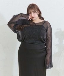Louiosy（ルオシー）の「【Louiosy】【大きいサイズ】メロウデザインラメシアートップス（シャツ/ブラウス）」
