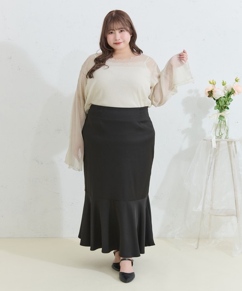 Louiosy(ルオシー)の「【Louiosy】【大きいサイズ】メロウデザインラメシアートップス(シャツ/ブラウス・レディース・ブラック/オフホワイト・4L/3L/X-LARGE)」の12枚目の写真