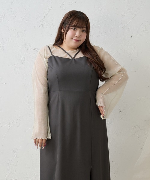 Louiosy(ルオシー)の「【Louiosy】【大きいサイズ】メロウデザインラメシアートップス(シャツ/ブラウス・レディース・ブラック/オフホワイト・4L/3L/X-LARGE)」の13枚目の写真