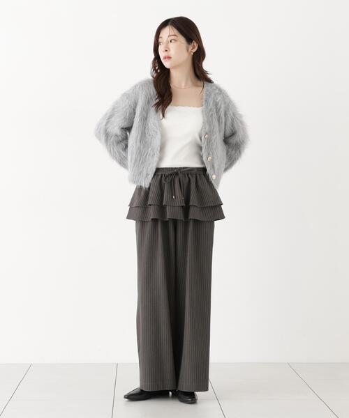 PROPORTION BODY DRESSING(プロポーションボディドレッシング)の「<a>ペプラムピンストライプパンツ / 1216230901(その他パンツ・レディース・ダークグレー/ブラウン・MEDIUM/P/S)」の2枚目の写真