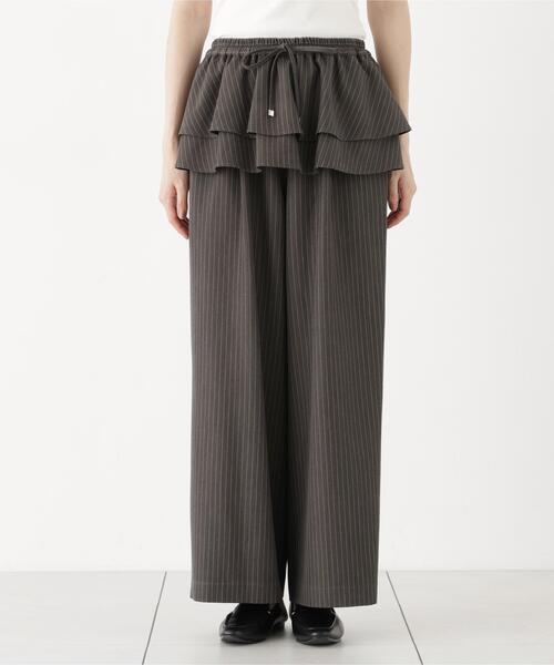 PROPORTION BODY DRESSING(プロポーションボディドレッシング)の「<a>ペプラムピンストライプパンツ / 1216230901(その他パンツ・レディース・ダークグレー/ブラウン・MEDIUM/P/S)」の4枚目の写真