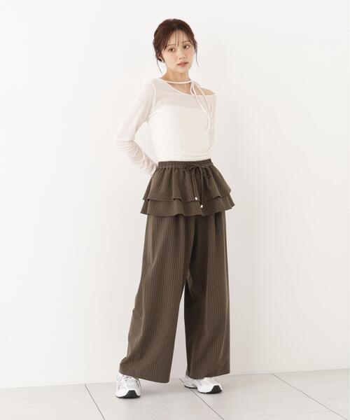 PROPORTION BODY DRESSING(プロポーションボディドレッシング)の「<a>ペプラムピンストライプパンツ / 1216230901(その他パンツ・レディース・ダークグレー/ブラウン・MEDIUM/P/S)」の11枚目の写真