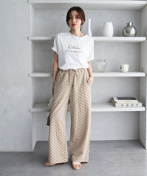 le.coeur blanc(ルクールブラン)の「《WEB限定》フロッキードットイージーパンツ(その他パンツ・レディース・ブラック/グレー/ベージュ・38)」の19枚目の写真
