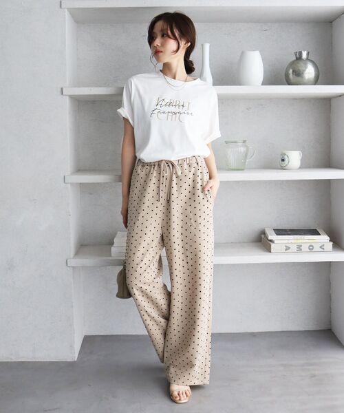 le.coeur blanc(ルクールブラン)の「《WEB限定》フロッキードットイージーパンツ(その他パンツ・レディース・ブラック/グレー/ベージュ・38)」の20枚目の写真