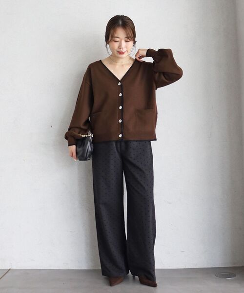 le.coeur blanc(ルクールブラン)の「《WEB限定》フロッキードットイージーパンツ(その他パンツ・レディース・ブラック/グレー/ベージュ・38)」の6枚目の写真