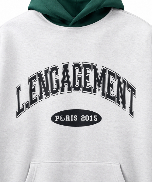 LENGAGEMENT（ランガージュマン）の「アーチロゴミックスフードパーカー[メランジ-グリーン]（パーカー・レディース・その他・100/105/95）」の5枚目の写真