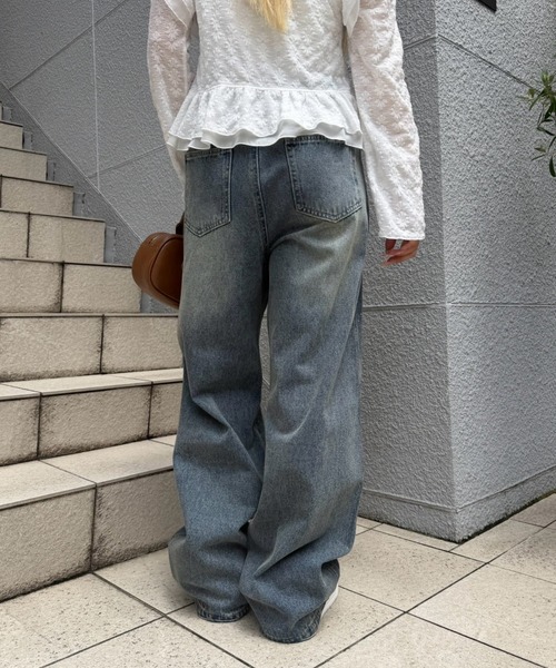 Another Branch olive des olive（アナザーブランチオリーブデオリーブ）の「キラキラワイドデニム（デニムパンツ・レディース・ブラック/ブルー/ネイビー・SMALL/MEDIUM）」の11枚目の写真