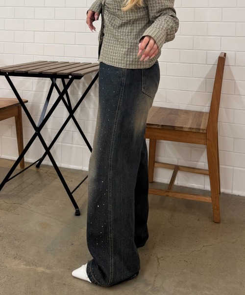 Another Branch olive des olive（アナザーブランチオリーブデオリーブ）の「キラキラワイドデニム（デニムパンツ・レディース・ブラック/ブルー/ネイビー・SMALL/MEDIUM）」の16枚目の写真