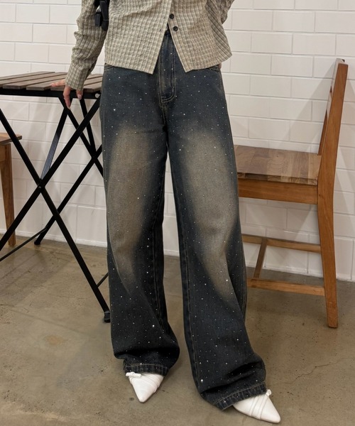 Another Branch olive des olive（アナザーブランチオリーブデオリーブ）の「キラキラワイドデニム（デニムパンツ・レディース・ブラック/ブルー/ネイビー・SMALL/MEDIUM）」の15枚目の写真