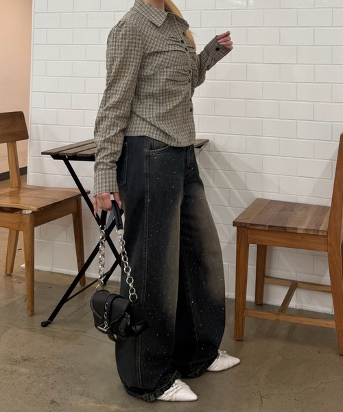 Another Branch olive des olive（アナザーブランチオリーブデオリーブ）の「キラキラワイドデニム（デニムパンツ・レディース・ブラック/ブルー/ネイビー・SMALL/MEDIUM）」の18枚目の写真
