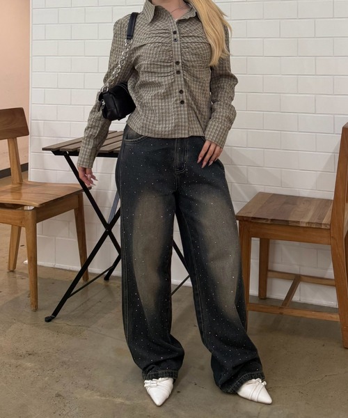 Another Branch olive des olive（アナザーブランチオリーブデオリーブ）の「キラキラワイドデニム（デニムパンツ・レディース・ブラック/ブルー/ネイビー・SMALL/MEDIUM）」の19枚目の写真