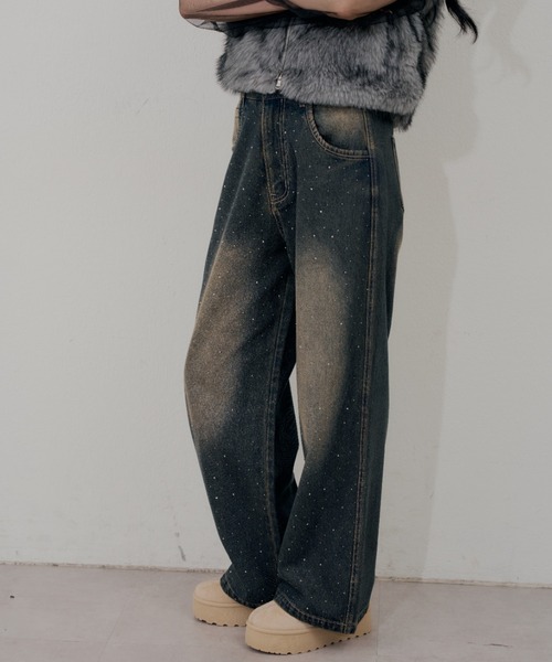 Another Branch olive des olive（アナザーブランチオリーブデオリーブ）の「キラキラワイドデニム（デニムパンツ・レディース・ブラック/ブルー/ネイビー・SMALL/MEDIUM）」の21枚目の写真