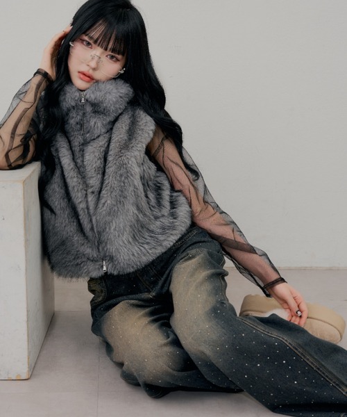 Another Branch olive des olive（アナザーブランチオリーブデオリーブ）の「キラキラワイドデニム（デニムパンツ・レディース・ブラック/ブルー/ネイビー・SMALL/MEDIUM）」の20枚目の写真