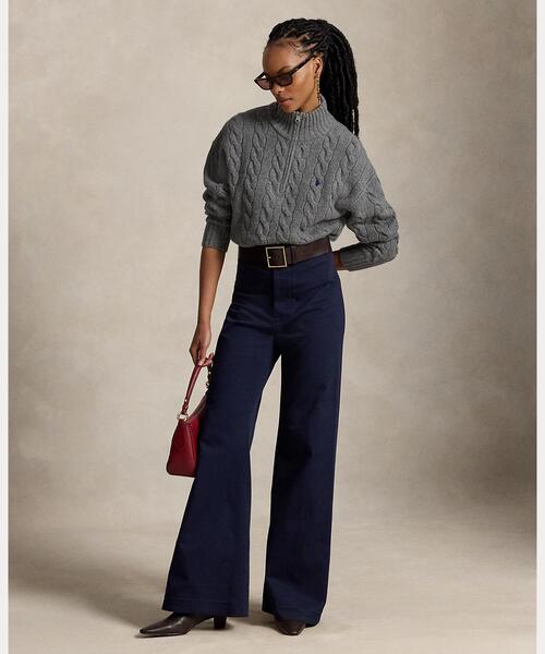 POLO RALPH LAUREN(ポロ ラルフ ローレン)の「ケーブル ウールカシミヤ ハーフジップ セーター(ニット/セーター・レディース・グレー系・L/XL/M/S/XS)」の3枚目の写真
