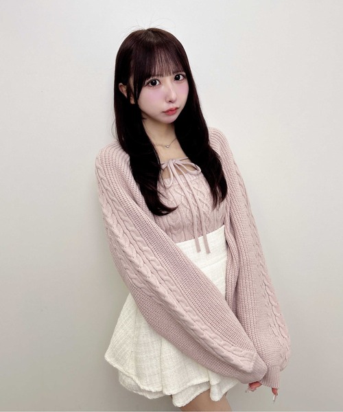 INGNI(イング)の「【WEB限定】ケーブルボレロニット+キャミアンサンブル(アンサンブル・レディース・ブラック/グレー/ピンク/アイボリー・M)」の17枚目の写真