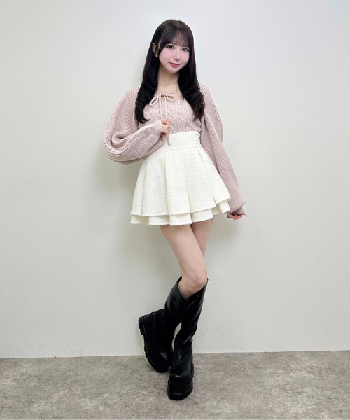 INGNI(イング)の「【WEB限定】ケーブルボレロニット+キャミアンサンブル(アンサンブル・レディース・ブラック/グレー/ピンク/アイボリー・M)」の19枚目の写真