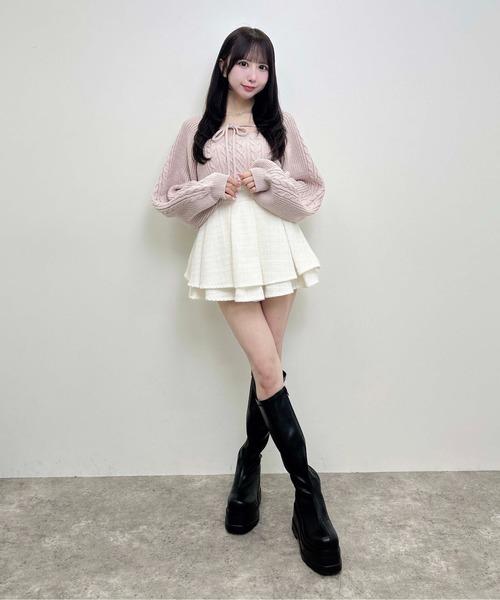 INGNI(イング)の「【WEB限定】ケーブルボレロニット+キャミアンサンブル(アンサンブル・レディース・ブラック/グレー/ピンク/アイボリー・M)」の20枚目の写真