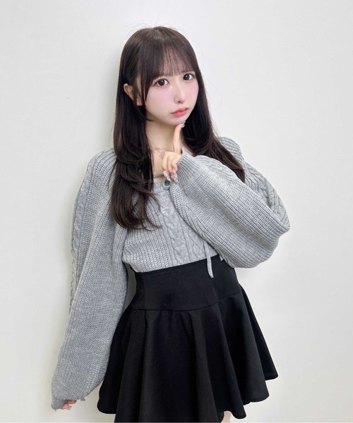 INGNI(イング)の「【WEB限定】ケーブルボレロニット+キャミアンサンブル(アンサンブル・レディース・ブラック/グレー/ピンク/アイボリー・M)」の15枚目の写真