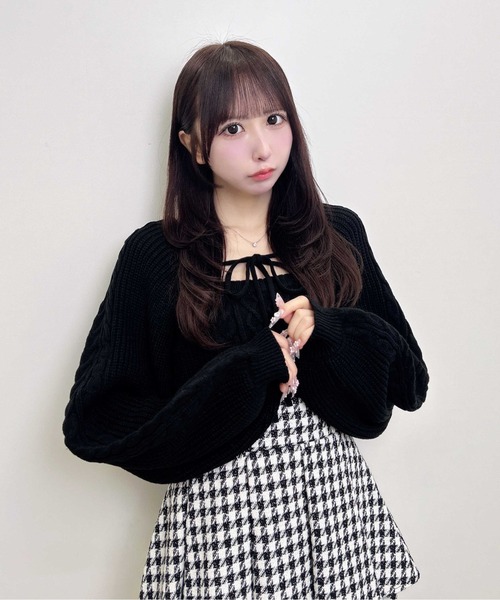INGNI(イング)の「【WEB限定】ケーブルボレロニット+キャミアンサンブル(アンサンブル・レディース・ブラック/グレー/ピンク/アイボリー・M)」の10枚目の写真